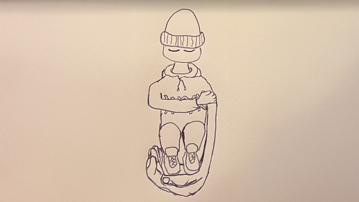 behind the scenes Innovoke design sketch for "I got me" tee.