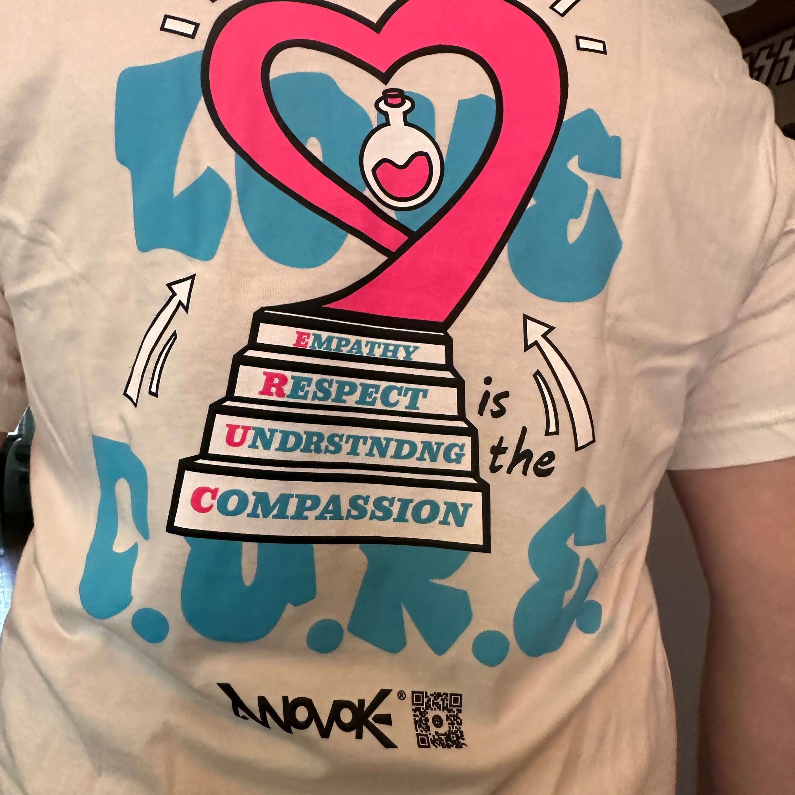 Innovoke collab with the Felix Organization - Love is the Cure T-shirt design by Innovoke